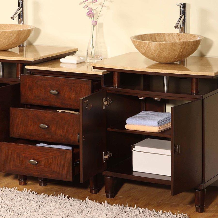Silkroad 73" Modern Double Sink Bathroom Vanity Vanity Silkroad Exclusive 