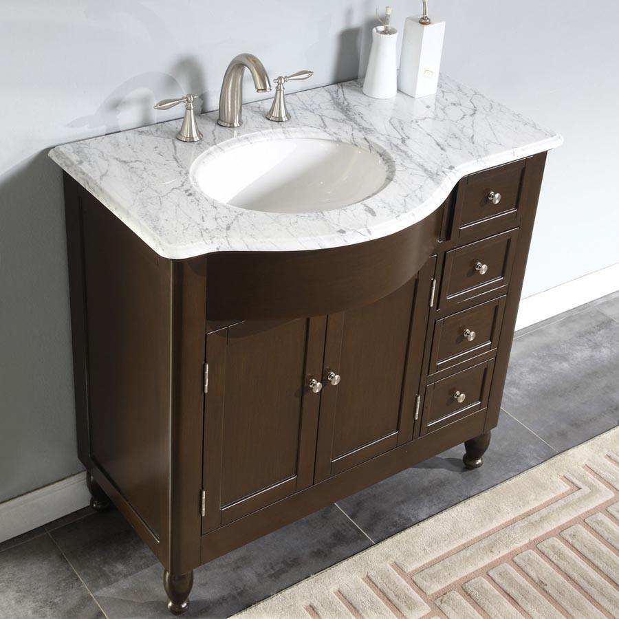 Silkroad 38" Modern Single Sink Bathroom Vanity Vanity Silkroad Exclusive 