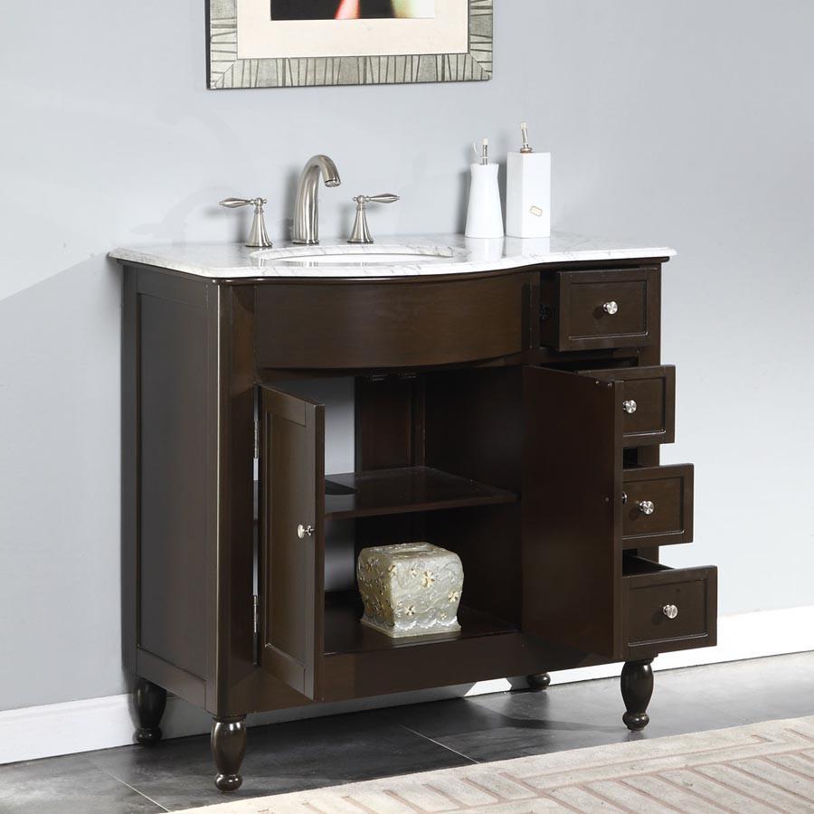 Silkroad 38" Modern Single Sink Bathroom Vanity Vanity Silkroad Exclusive 
