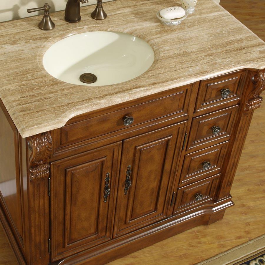 Silkroad 38" Transitional Single Sink Bathroom Vanity Vanity Silkroad Exclusive 