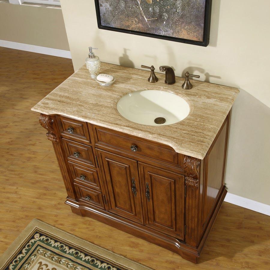 Silkroad 38" Transitional Single Sink Bathroom Vanity Vanity Silkroad Exclusive 