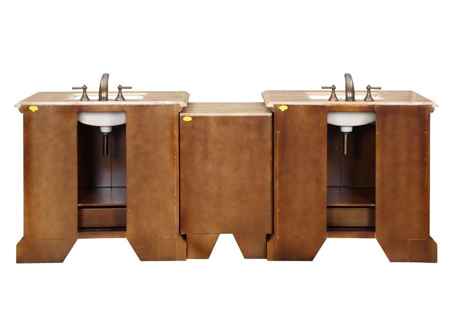 Silkroad 95" Transitional Double Sink Bathroom Vanity Vanity Silkroad Exclusive 