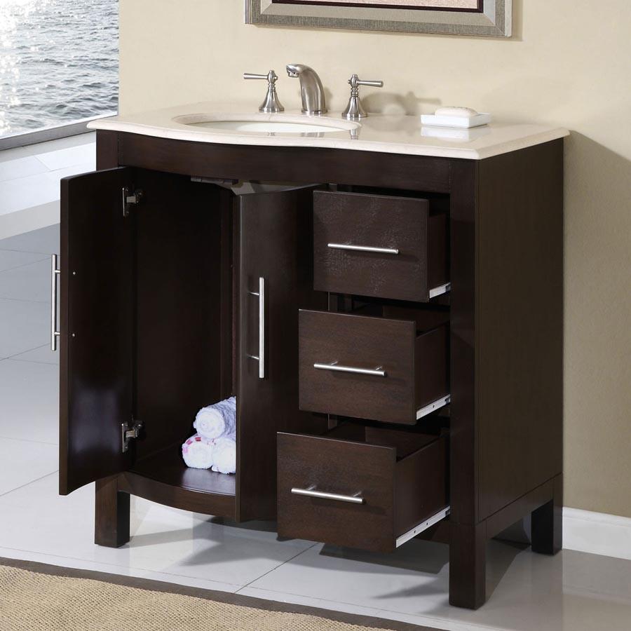 Silkroad 36" Modern Single Sink Bathroom Vanity Vanity Silkroad Exclusive 