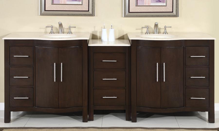 Silkroad 89" Modern Double Sink Bathroom Vanity Vanity Silkroad Exclusive 