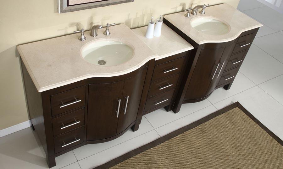 Silkroad 89" Modern Double Sink Bathroom Vanity Vanity Silkroad Exclusive 
