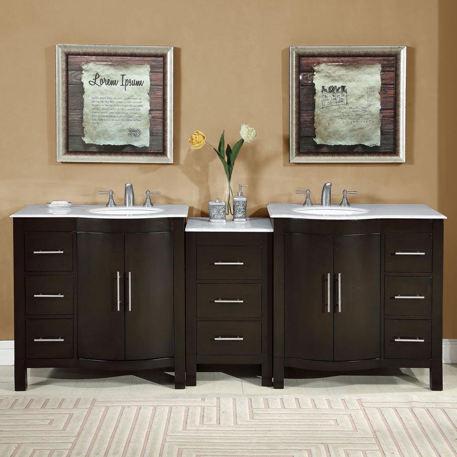 Silkroad 89" Modern Double Sink Bathroom Vanity Vanity Silkroad Exclusive 