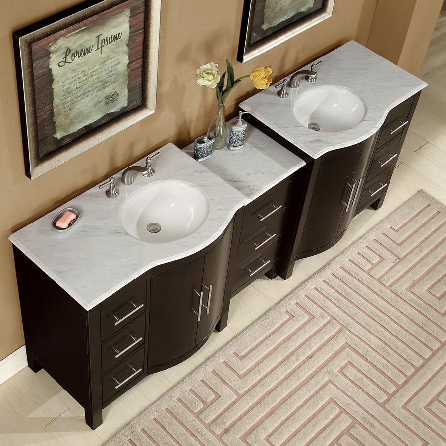 Silkroad 89" Modern Double Sink Bathroom Vanity Vanity Silkroad Exclusive 