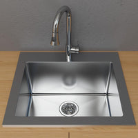 Thumbnail for Cantrio Single Basin Drop-In Sink Laundry Stainless Steel Cantrio 