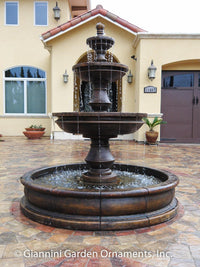 Thumbnail for Montefalco Two Tier Pond Outdoor Cast Stone Garden Fountain Fountain Tuscan 