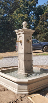 Thumbnail for Anduze Colonne Outdoor Cast Stone Garden Fountain For Spouts Fountain Tuscan 