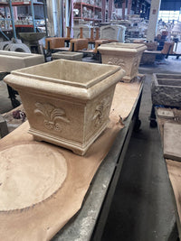 Thumbnail for Florentine Square Cast Stone Outdoor Garden Planter Planter Tuscan 
