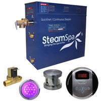 Thumbnail for SteamSpa Indulgence 7.5 KW QuickStart Acu-Steam Bath Generator Package with Built-in Auto Drain in Brushed Nickel Steam Generators SteamSpa 