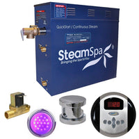Thumbnail for SteamSpa Indulgence 6 KW QuickStart Acu-Steam Bath Generator Package with Built-in Auto Drain in Polished Chrome Steam Generators SteamSpa 