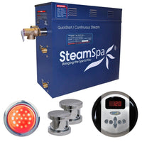 Thumbnail for SteamSpa Indulgence 12 KW QuickStart Acu-Steam Bath Generator Package in Polished Chrome Steam Generators SteamSpa 
