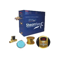 Thumbnail for SteamSpa Indulgence 9 KW QuickStart Acu-Steam Bath Generator Package with Built-in Auto Drain in Polished Gold Steam Generators SteamSpa 