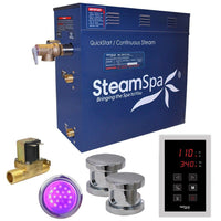 Thumbnail for SteamSpa Indulgence 12 KW QuickStart Acu-Steam Bath Generator Package with Built-in Auto Drain in Polished Chrome Steam Generators SteamSpa 