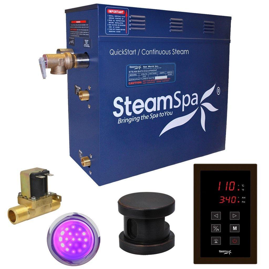 SteamSpa Indulgence 6 KW QuickStart Acu-Steam Bath Generator Package with Built-in Auto Drain in Oil Rubbed Bronze Steam Generators SteamSpa 
