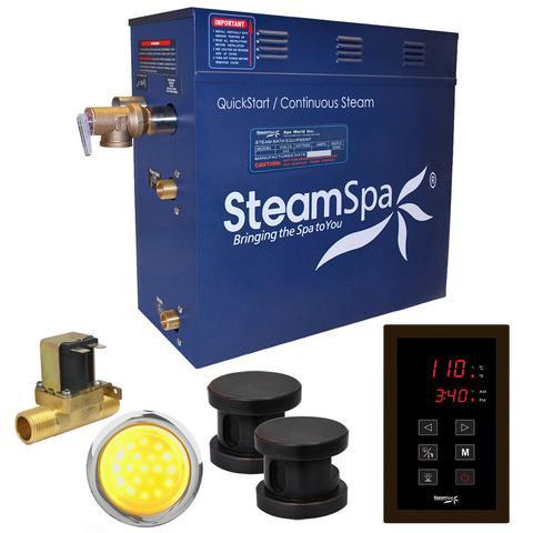 SteamSpa Indulgence 12 KW QuickStart Acu-Steam Bath Generator Package with Built-in Auto Drain in Oil Rubbed Bronze Steam Generators SteamSpa 