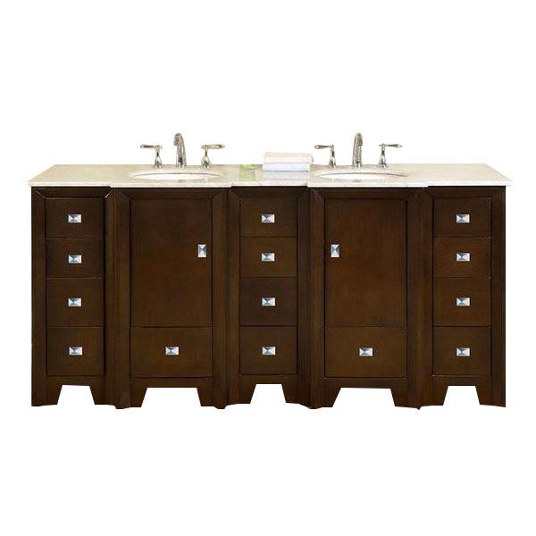 Silkroad 73" Transitional Double Sink Bathroom Vanity Vanity Silkroad Exclusive 