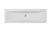Thumbnail for Cantrio Double Soild Surface Trough Vessel Sink MMA-604 Solid Surface Series Cantrio 