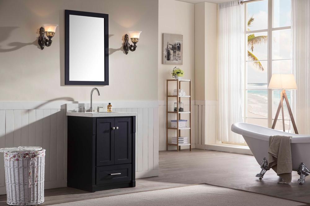 ARIEL Adams 25" Single Sink Bathroom Vanity Set in Black Vanity ARIEL 