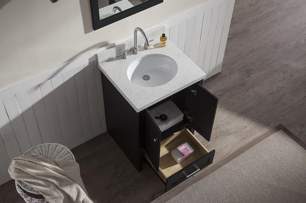ARIEL Adams 25" Single Sink Bathroom Vanity Set in Black Vanity ARIEL 