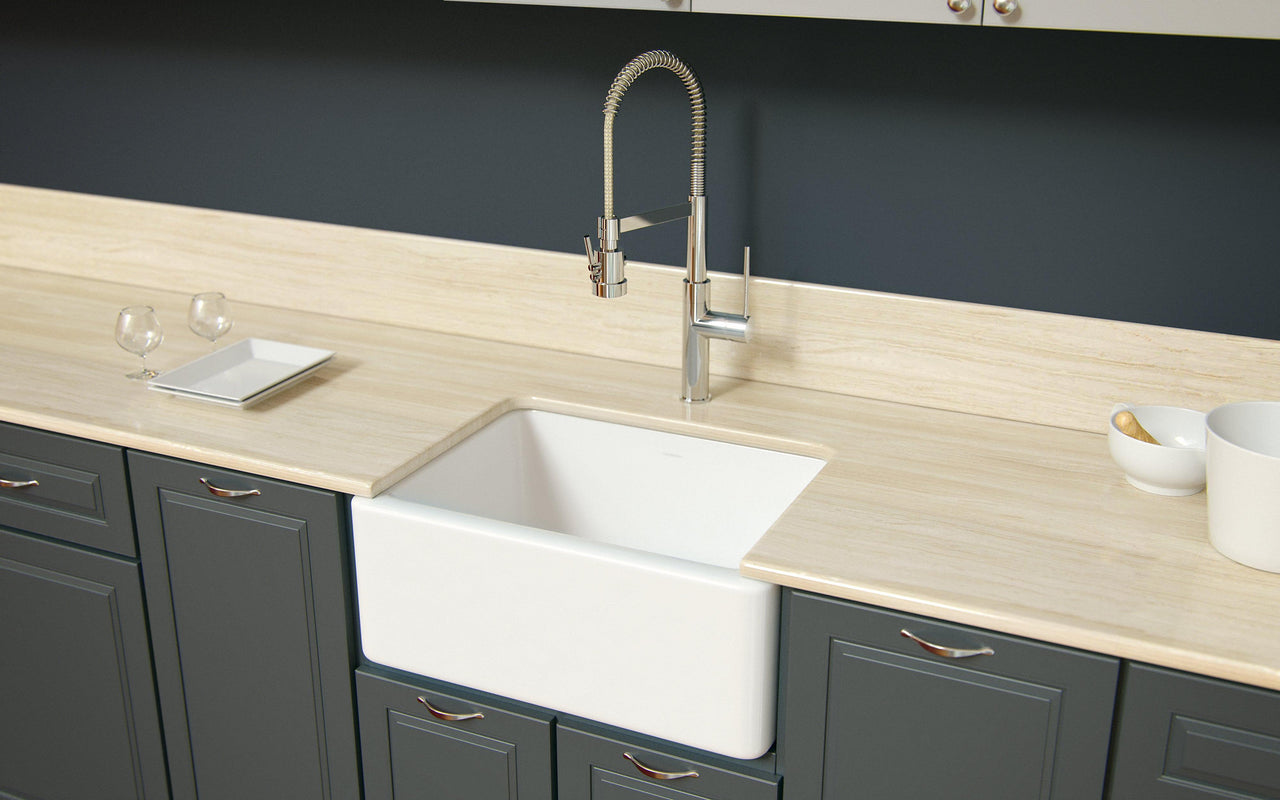Latoscana Fireclay Farmhouse Sink LNR2418W Bathroom Sink Latoscana 