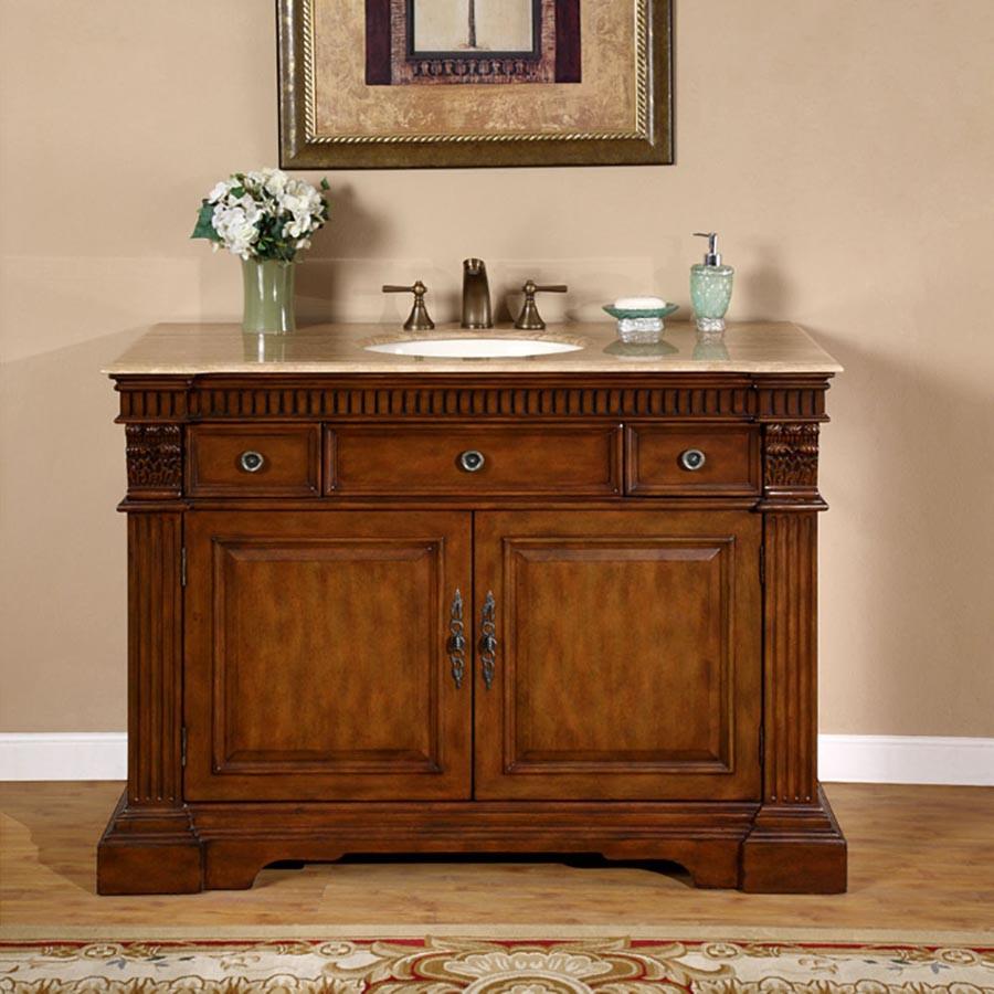 Silkroad 48" Traditional Single Sink Bathroom Vanity Vanity Silkroad Exclusive 