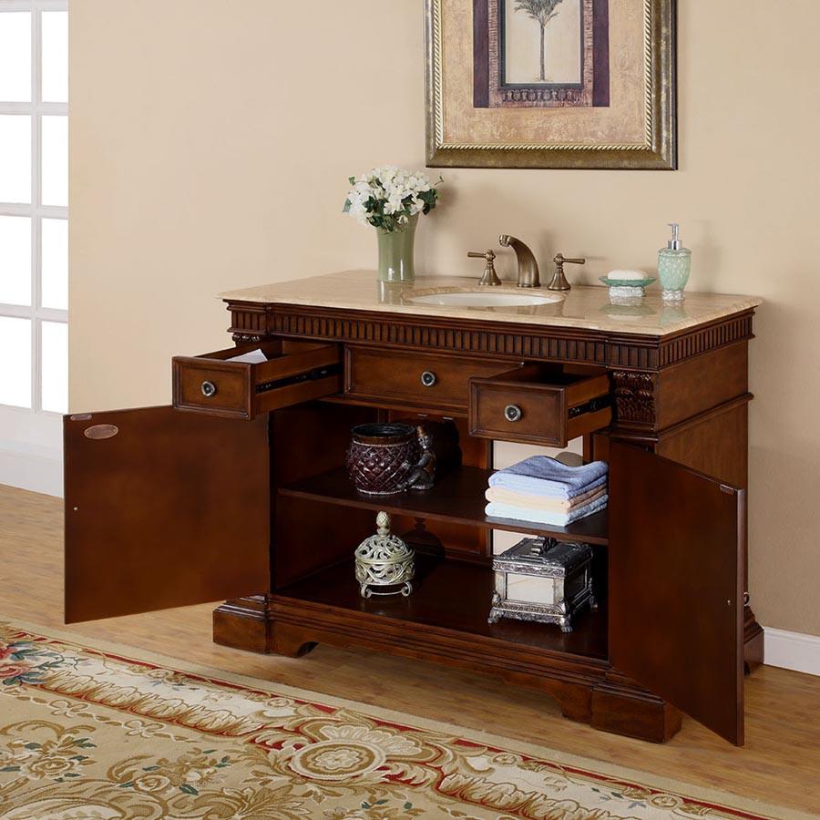 Silkroad 48" Traditional Single Sink Bathroom Vanity Vanity Silkroad Exclusive 