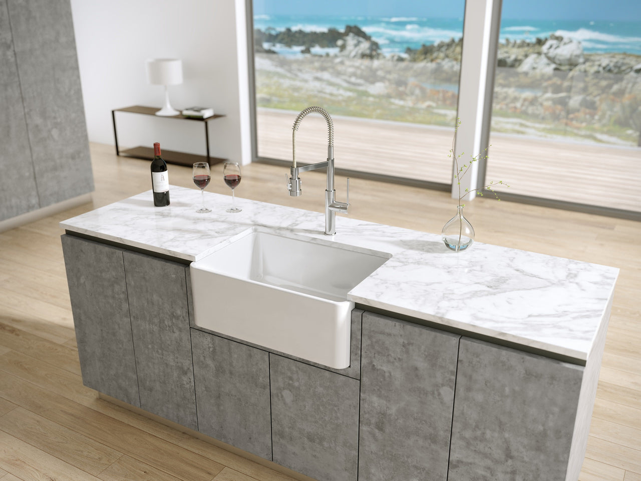 Latoscana LTW2718W Farmhouse Kitchen Sink in FIRECLAY Finish Kitchen Sink Latoscana 
