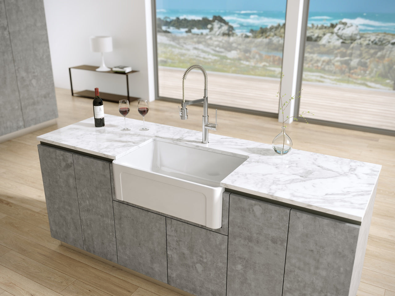 Latoscana LTW3019W Farmhouse Kitchen Sink in FIRECLAY Finish Kitchen Sink Latoscana 