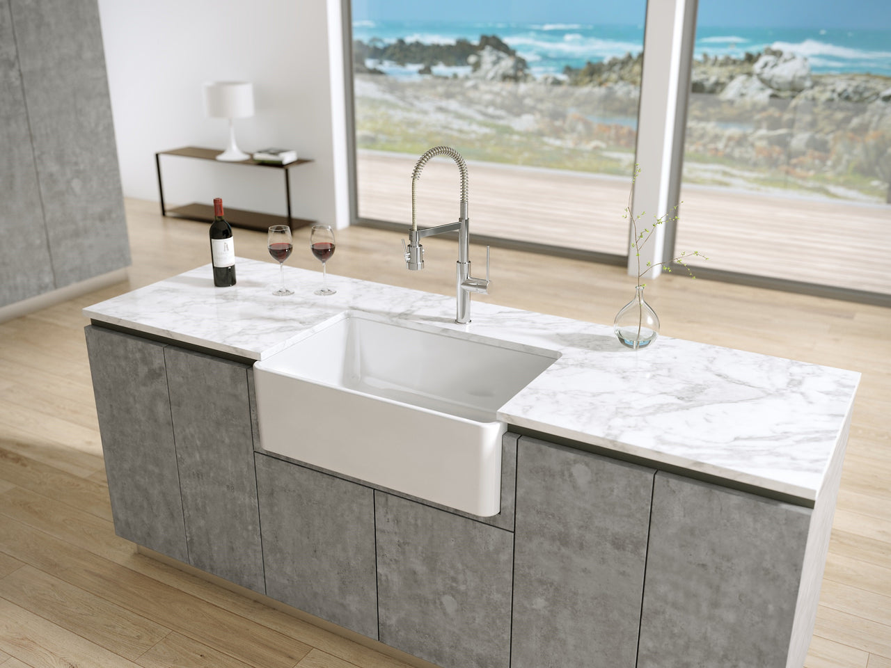 Latoscana LTW3019W Farmhouse Kitchen Sink in FIRECLAY Finish Kitchen Sink Latoscana 