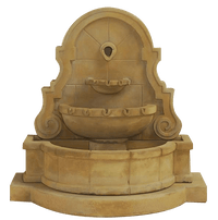 Thumbnail for Liguria Wall Outdoor Cast Stone Garden Fountain With Step And Concrete Spout Fountain Tuscan 