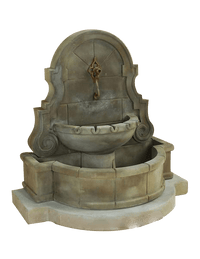 Thumbnail for Liguria Wall Outdoor Cast Stone Garden Fountain With Step For Spout Fountain Tuscan 