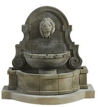 Thumbnail for Liguria Lion Wall Wall Outdoor Cast Stone Garden Fountain W/ Step (Available W/ Legs) Fountain Tuscan 