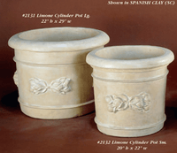 Thumbnail for Limone Cylinder Pot Cast Stone Outdoor Garden Planter Planter Tuscan 