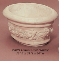 Thumbnail for Limoni Oval Cast Stone Outdoor Garden Planter Planter Tuscan 