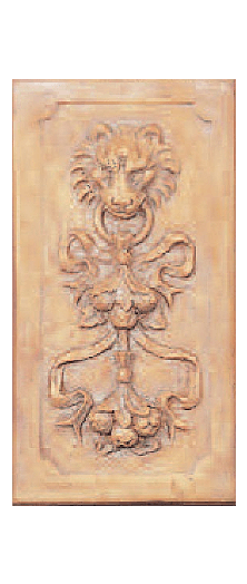 Lion with Garland Plaque Cast Stone Outdoor Asian Collection Wall Ornament Tuscan 