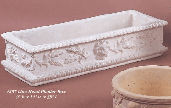 Lion Head Planter Box Cast Stone Outdoor Garden Planter Planter Tuscan 