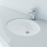 Thumbnail for Cantrio Vitreous China undermount oval sink Ceramic Series Cantrio 