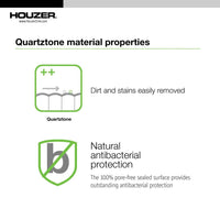 Thumbnail for Houzer MOCHA Quartztone Series Granite Undermount 60/40 Double Bowl Kitchen Sink, Mocha Kitchen Sink - Undermount Houzer 
