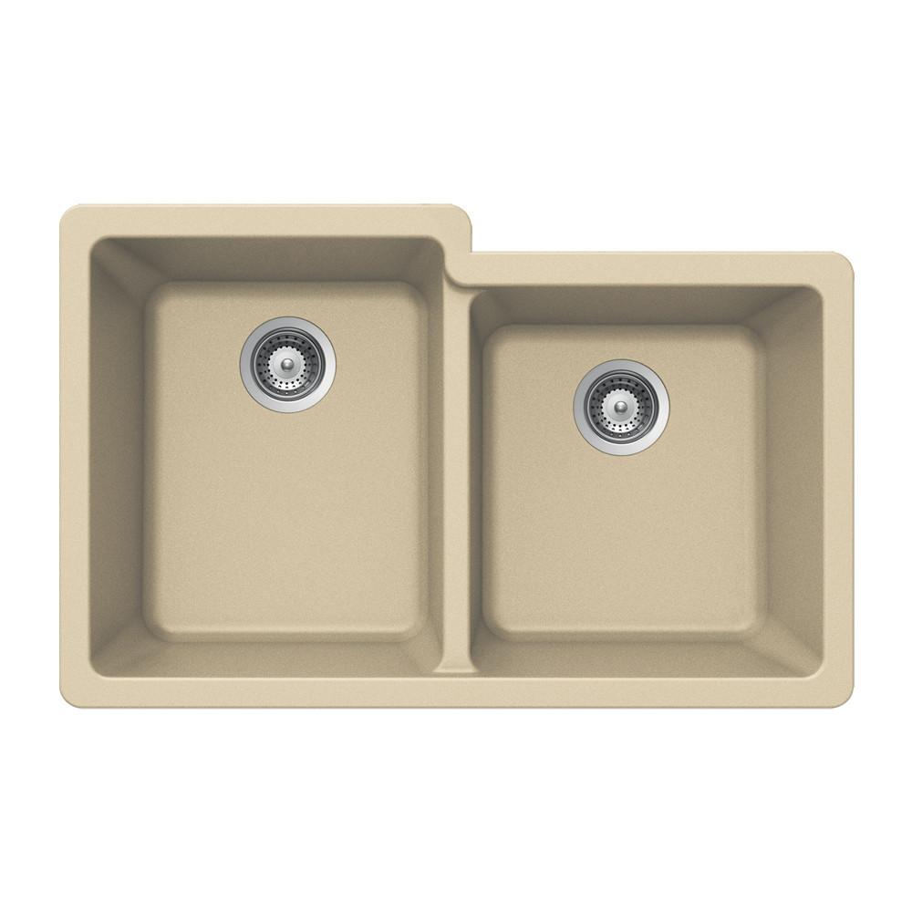 Houzer SAND Quartztone Series Granite Undermount 60/40 Double Bowl Kitchen Sink, Sand Kitchen Sink - Undermount Houzer 