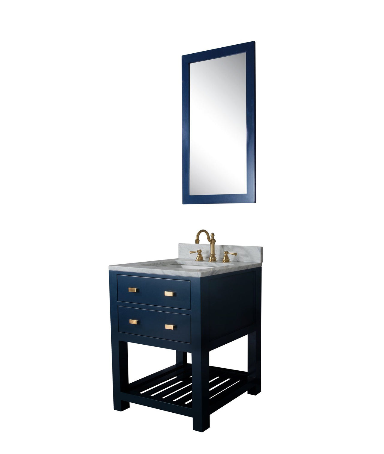 24 Inch Monarch Blue Single Sink Bathroom Vanity With Mirror From The Madalyn Collection Vanity Water Creation 