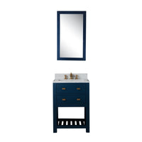 Thumbnail for 24 Inch Monarch Blue Single Sink Bathroom Vanity With F2-0013 Satin Brass Faucet And Mirror From The Madalyn Collection Vanity Water Creation 
