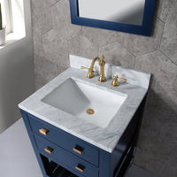 Thumbnail for 24 Inch Monarch Blue Single Sink Bathroom Vanity With F2-0012 Satin Brass Faucet And Mirror From The Madalyn Collection Vanity Water Creation 