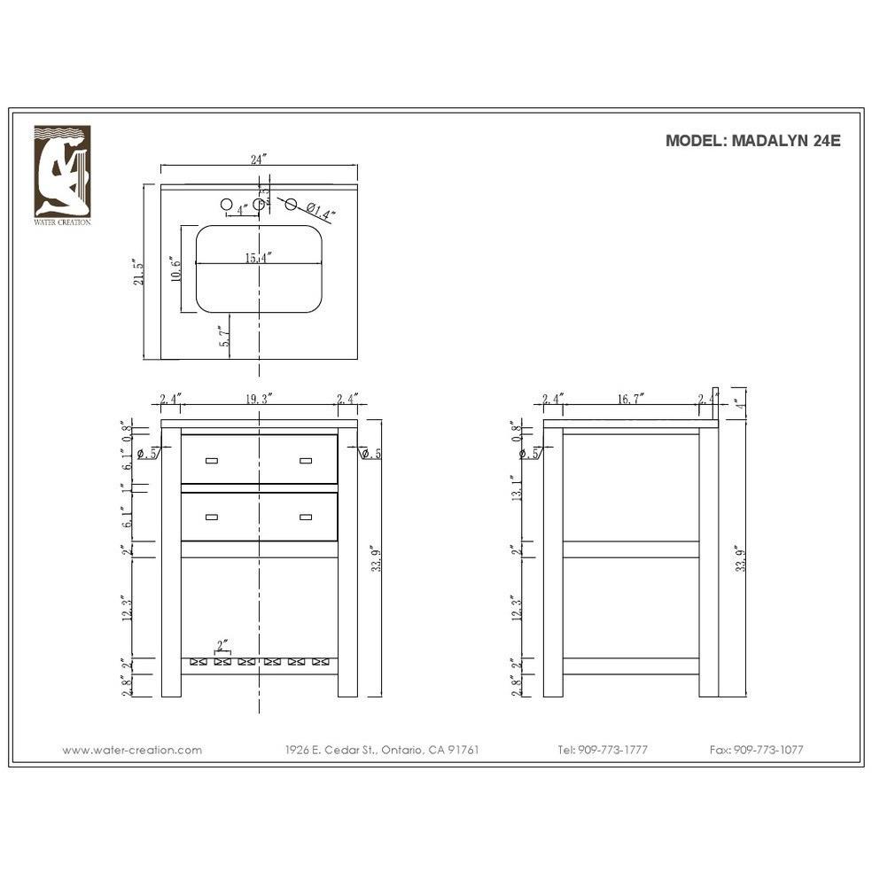 Madalyn 24" Espresso Single Sink Bathroom Vanity Only Vanity Water Creation 