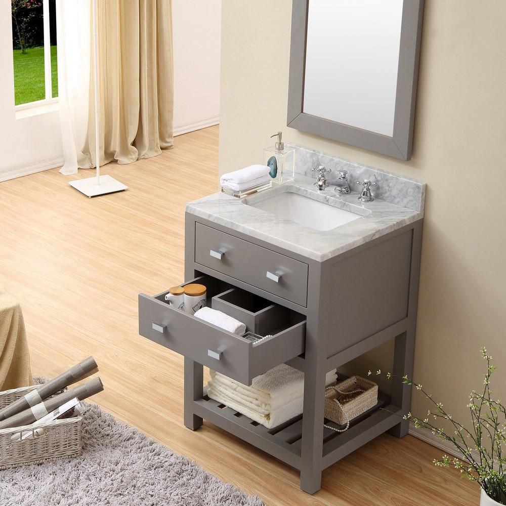Madalyn 24" Cashmere Grey Single Sink Bathroom Vanity And Faucet Vanity Water Creation 