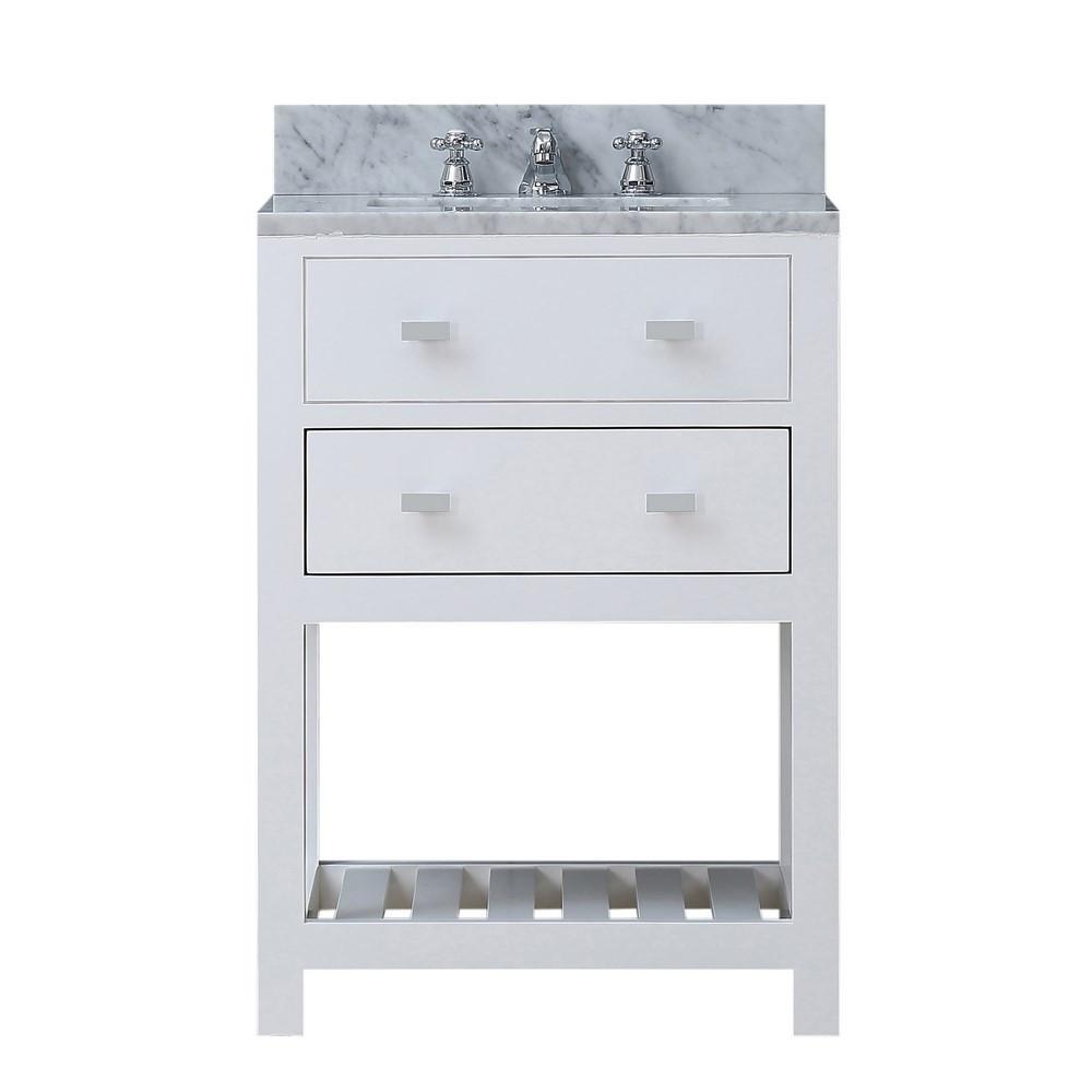 Madalyn 24" Solid White Single Sink Bathroom Vanity Only Vanity Water Creation 