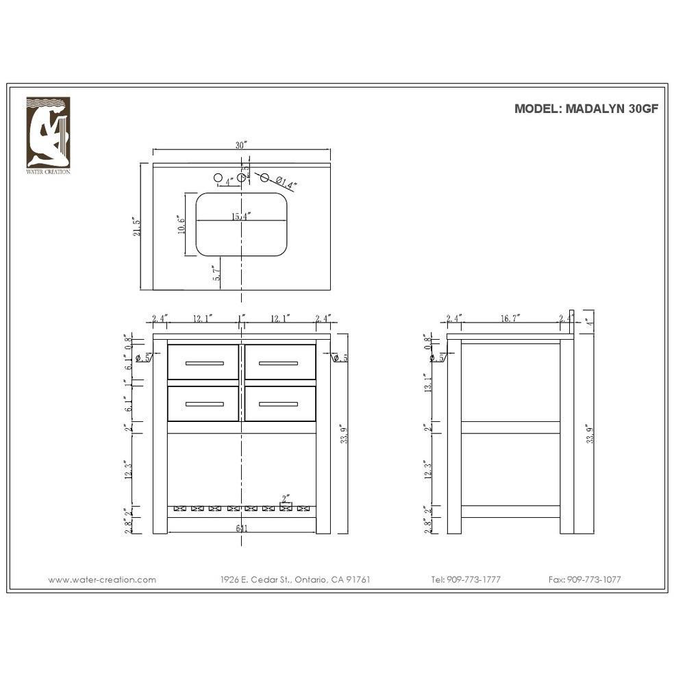 Madalyn 30" Cashmere Grey Single Sink Bathroom Vanity And Faucet Vanity Water Creation 