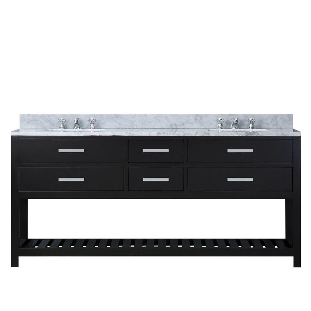 Madalyn 72" Espresso Double Sink Bathroom Vanity And Faucet Vanity Water Creation 